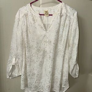 White and Gold Women's Top